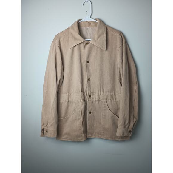 Vintage Sears Leisure Life Tan Button Up Corduroy Top Jacket Men's 44 (Large) - Picture 1 of 4